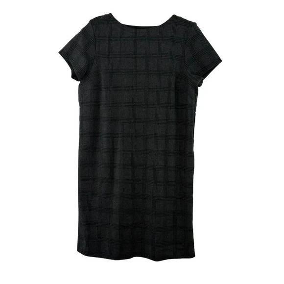 J JILL‎ Dress Medium Window Pane Ponte Knit Short Sleeve Pullover Stretch Shift - Picture 1 of 6